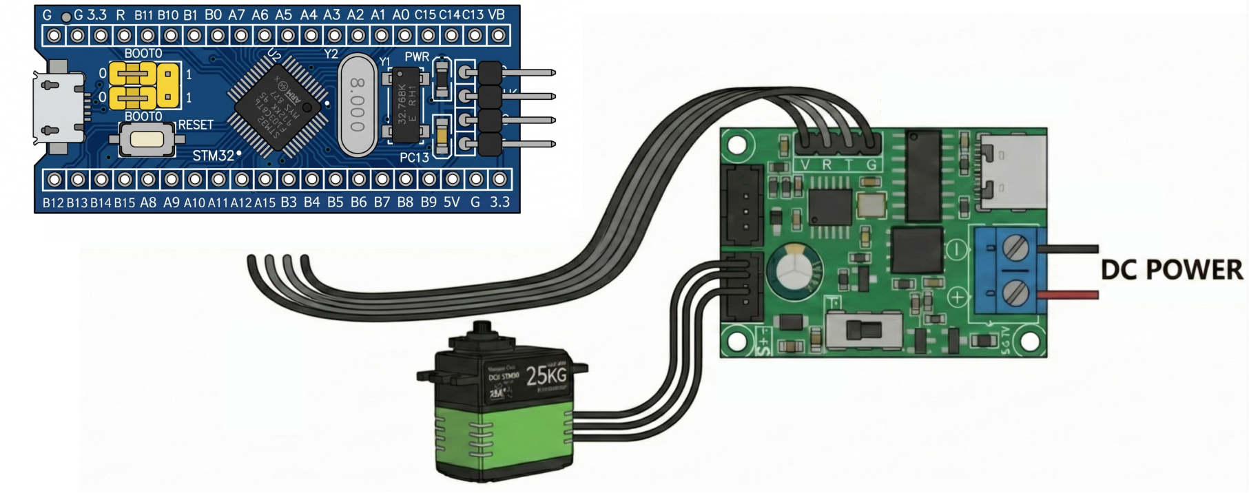 STM32F103 and UC01 Wiring Diagram